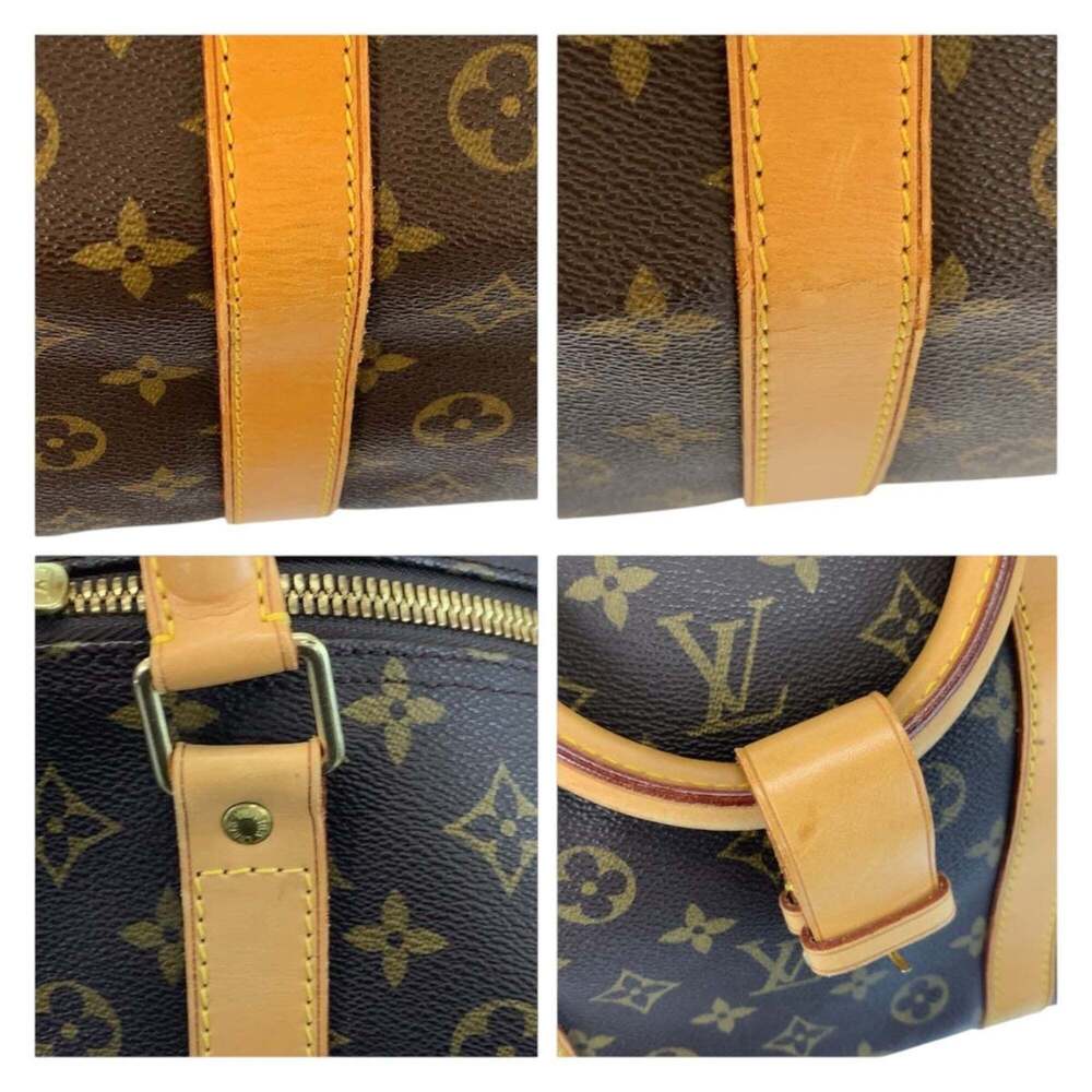 LOUIS VUITTON Authentic Brown Monogram Leather Keepall 60 Boston Bag - Picture 5 of 10